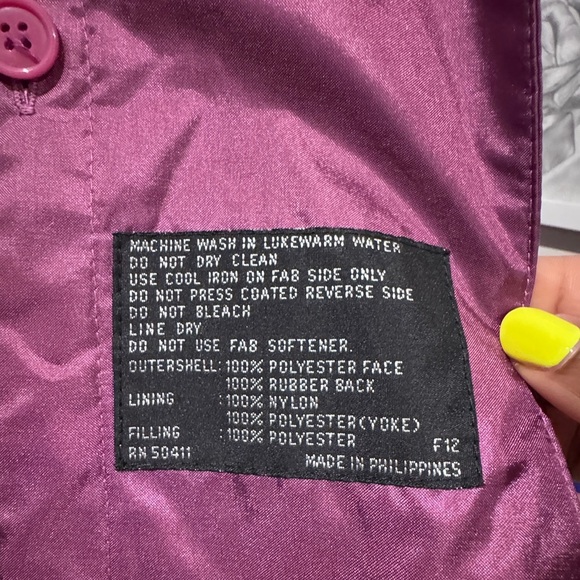 Vintage Chiango by Fleet Street Women’s Purple Trench Coat Jacket - Picture 4 of 9